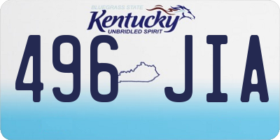 KY license plate 496JIA