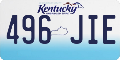 KY license plate 496JIE