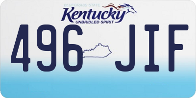 KY license plate 496JIF