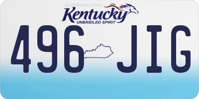 KY license plate 496JIG