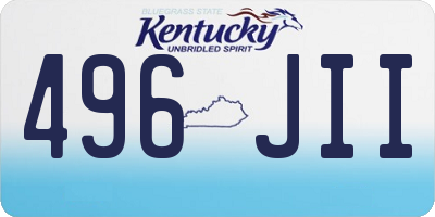KY license plate 496JII