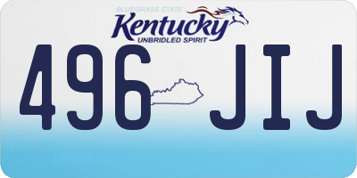 KY license plate 496JIJ