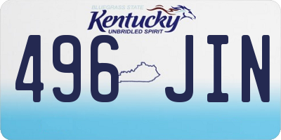KY license plate 496JIN