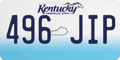 KY license plate 496JIP