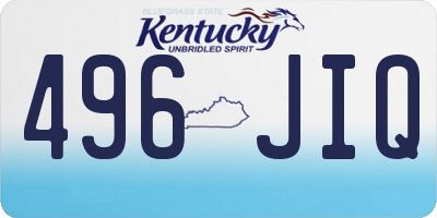 KY license plate 496JIQ