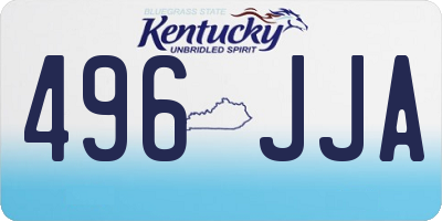 KY license plate 496JJA