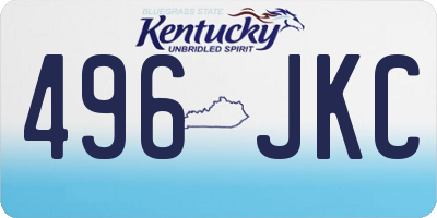 KY license plate 496JKC