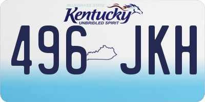 KY license plate 496JKH