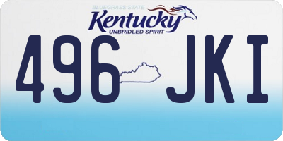 KY license plate 496JKI