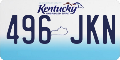 KY license plate 496JKN