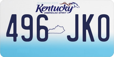 KY license plate 496JKO