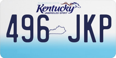 KY license plate 496JKP