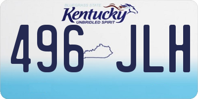 KY license plate 496JLH