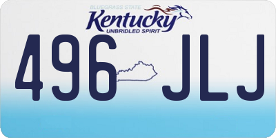 KY license plate 496JLJ