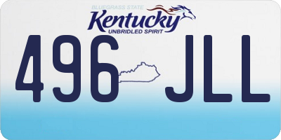 KY license plate 496JLL