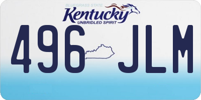KY license plate 496JLM