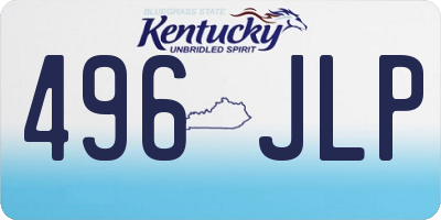 KY license plate 496JLP