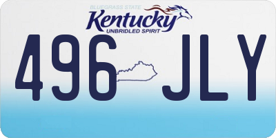 KY license plate 496JLY