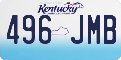 KY license plate 496JMB