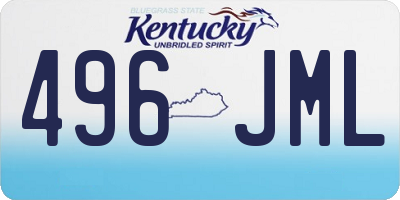 KY license plate 496JML