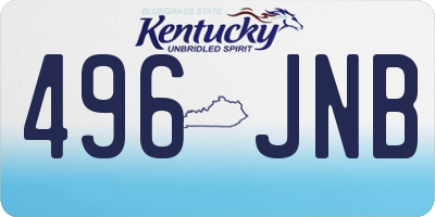 KY license plate 496JNB