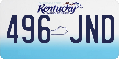KY license plate 496JND