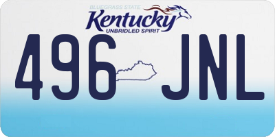 KY license plate 496JNL