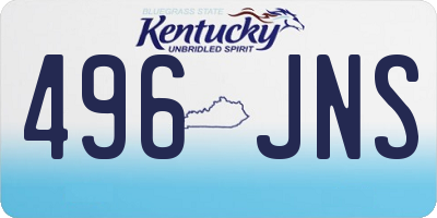 KY license plate 496JNS