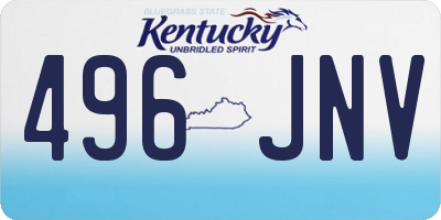 KY license plate 496JNV