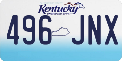 KY license plate 496JNX