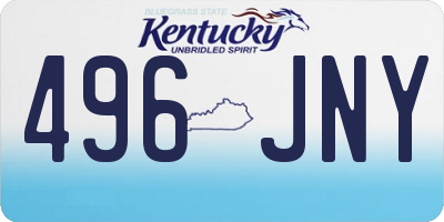KY license plate 496JNY