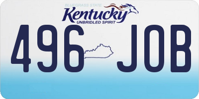 KY license plate 496JOB