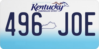 KY license plate 496JOE