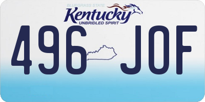 KY license plate 496JOF