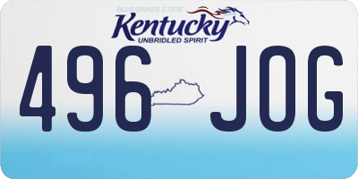 KY license plate 496JOG