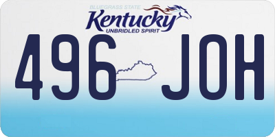 KY license plate 496JOH