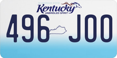 KY license plate 496JOO