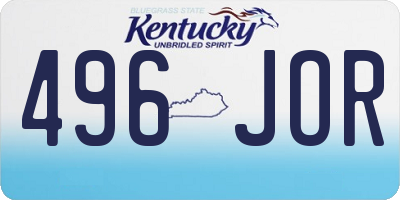KY license plate 496JOR