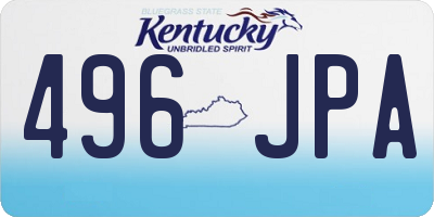 KY license plate 496JPA