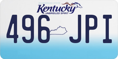 KY license plate 496JPI