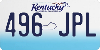 KY license plate 496JPL