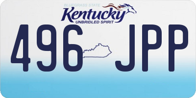 KY license plate 496JPP