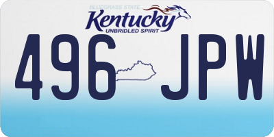 KY license plate 496JPW