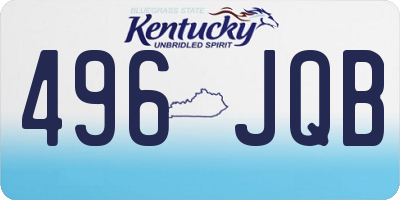 KY license plate 496JQB