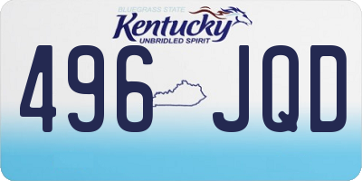 KY license plate 496JQD