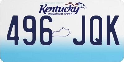 KY license plate 496JQK