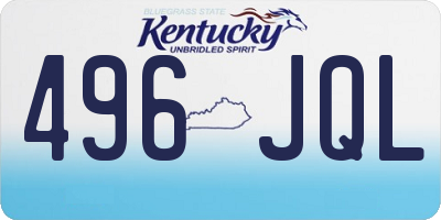 KY license plate 496JQL
