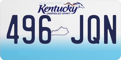 KY license plate 496JQN