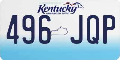 KY license plate 496JQP