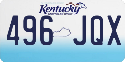 KY license plate 496JQX